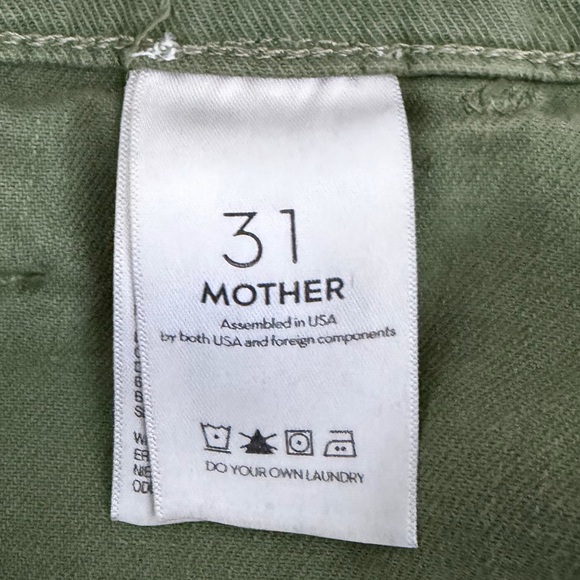 MOTHER The Wrapper Patch Springy Ankle Pants in Chalk Avocado - EUC, Size 31 - Picture 9 of 16
